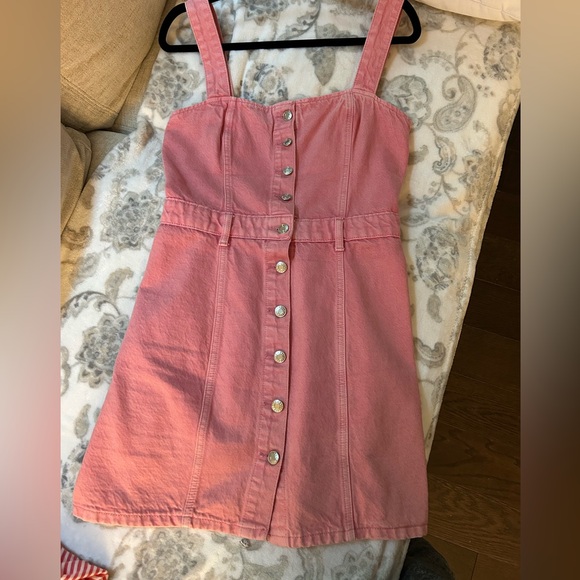 Mango Pink Mini Dress with Button Detail - Picture 2 of 6